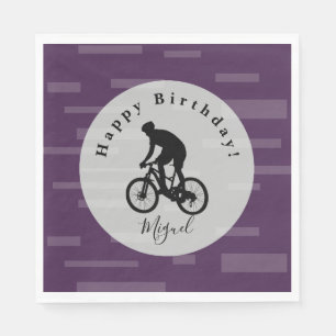 Bicycle Rider Grattis på födelsedagen Pappra bl Pappersservett