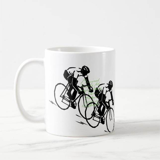 Bicycle Riding Race Art Kaffemugg (Vänster)