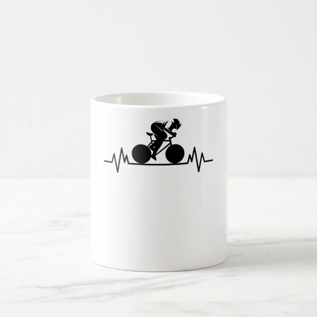 Bicycle Road Bike Heartslag Design Bicycle Gift Kaffemugg (Center)