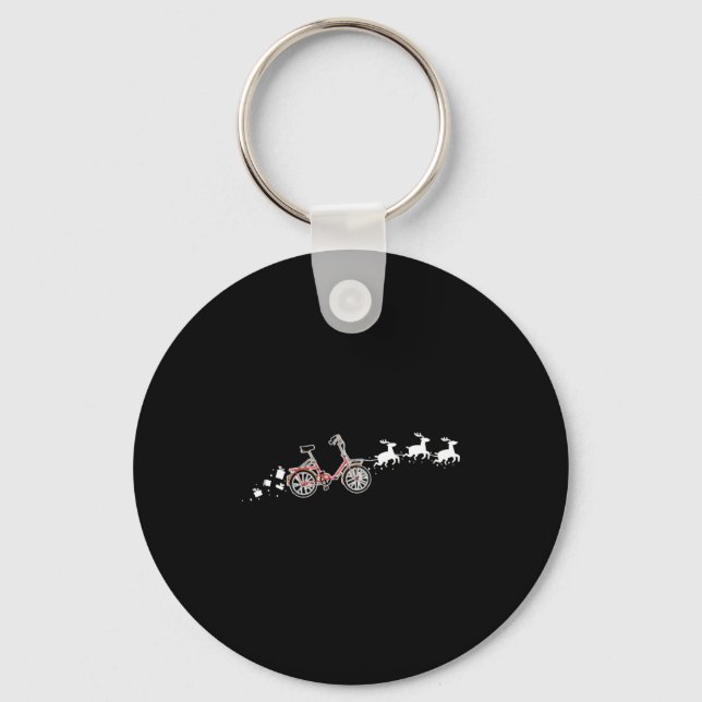 Bicycle Santa Sleigh - Funny Bicycle Nyckelring (Framsida)