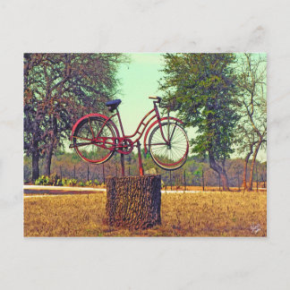 Bicycle Sculpture on Kneese Rd., Crabapple, TX Vykort