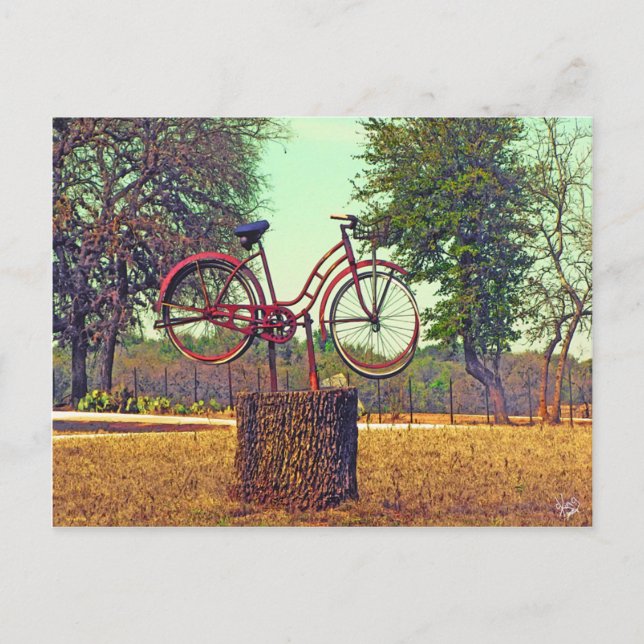 Bicycle Sculpture on Kneese Rd., Crabapple, TX Vykort (Framsida)