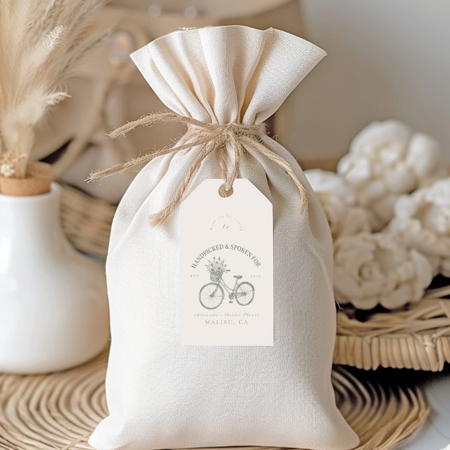 Bicycle Shower för handplockad Blommigt Presentetikett (Skapare uppladdad)