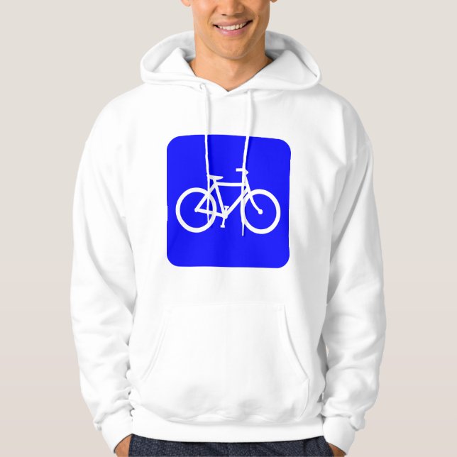 Bicycle Sign - Blue Sweatshirt Med Luva (Framsida)