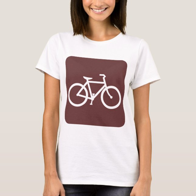 Bicycle Sign - Mörk Brown T Shirt (Framsida)