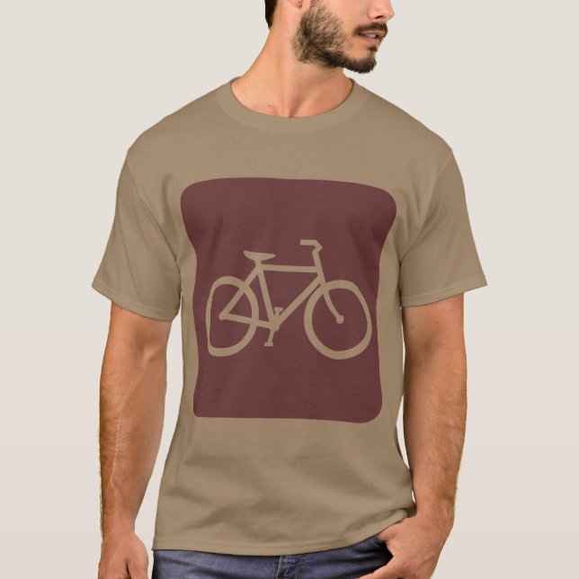 Bicycle Sign - Mörk Brown T-shirt (Framsida)