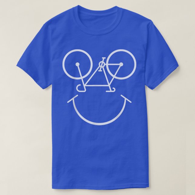 Bicycle Smile Funny Smiling Bike Ansikte för Biker T Shirt (Design framsida)