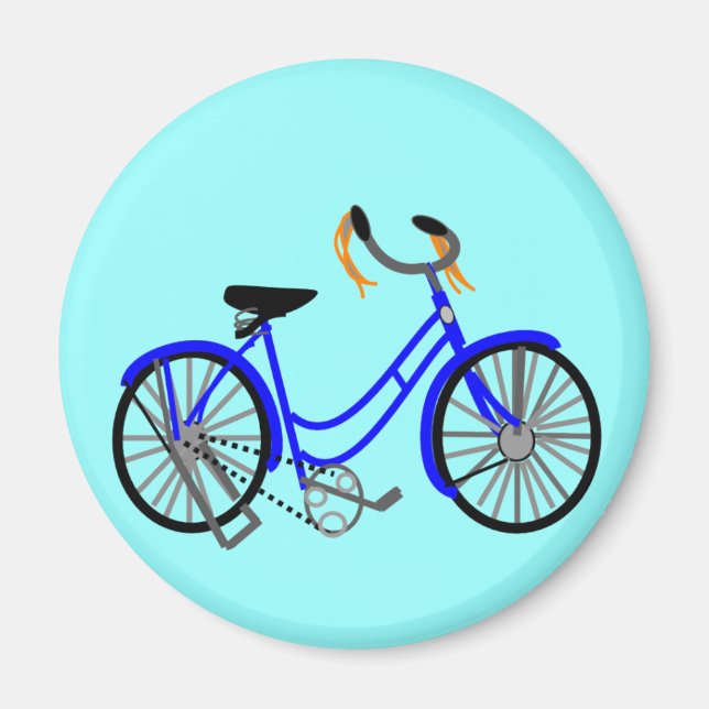 Bicycle Teckning, Stil 1950 Magnet (Framsidan)