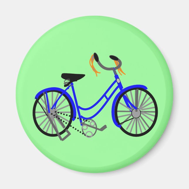 Bicycle Teckning, Stil 1950 Magnet (Framsidan)