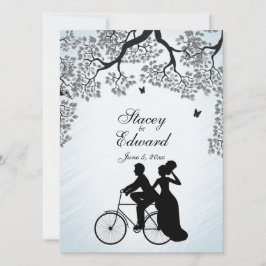 Bicycle Theme Wedding bjudande till Blå himmel Inbjudningar