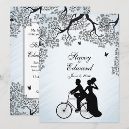 Bicycle Theme Wedding bjudande till Blå himmel Inbjudningar