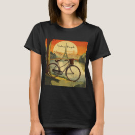 Bicycle Travel Poster, Parisanpassadet T Shirt