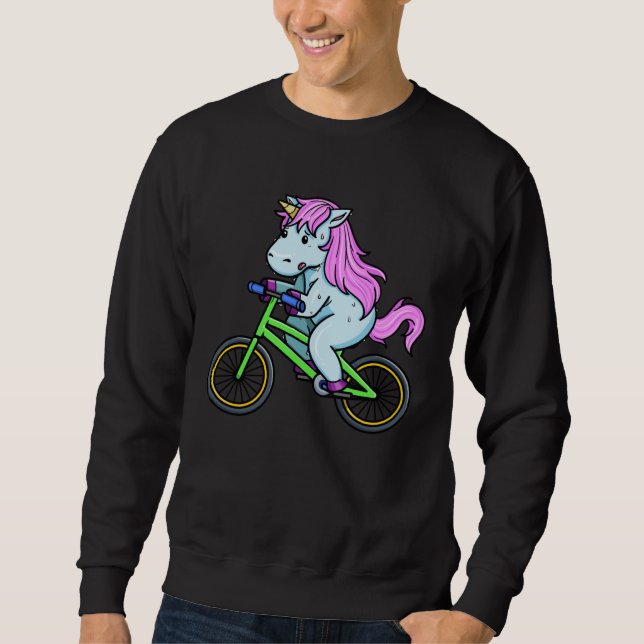 Bicycle unicorn lång ärmad tröja (Framsida)