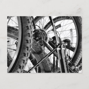 Bicycles Bike Däck öron Chains Modern BW Pop Art Vykort