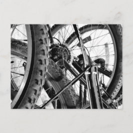 Bicycles Bike Däck öron Chains Modern BW Pop Art Vykort
