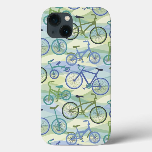 Bicycles Blue Grönt iphone case (Baksida)