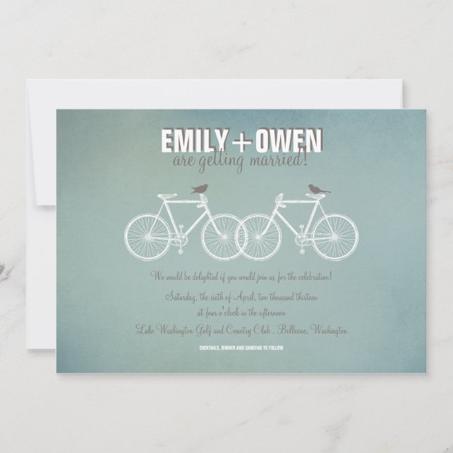Bicycles Wedding bjudande Inbjudningar (Framsida)