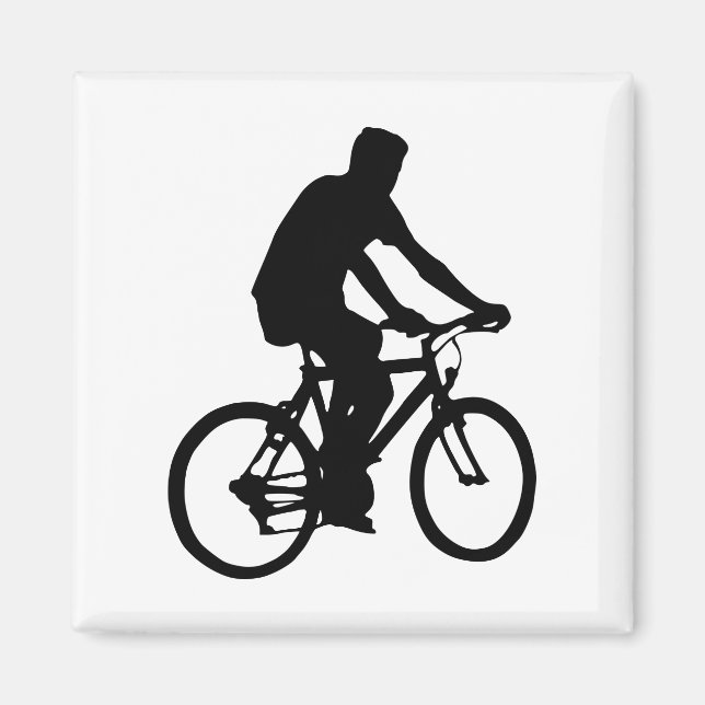 Bicyclist Silhouette Magnet (Framsidan)
