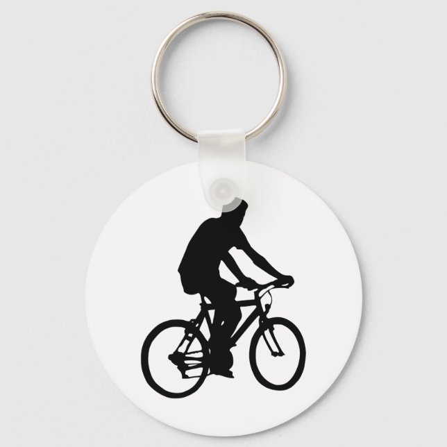 Bicyclist Silhouette Nyckelring (Framsida)
