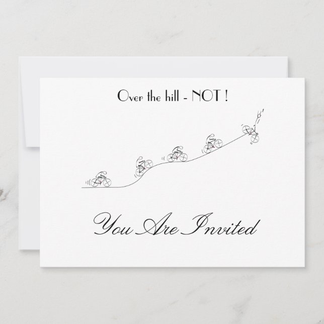 Bicyclist som går över backe skräddarsydda Inbjuda Inbjudningar (Framsida)