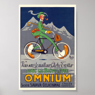Bicyette Omnium Vintage affisch 1924