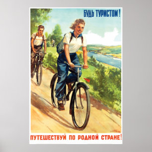 Bicykling på Sovjetunionen, var en turist! Poster