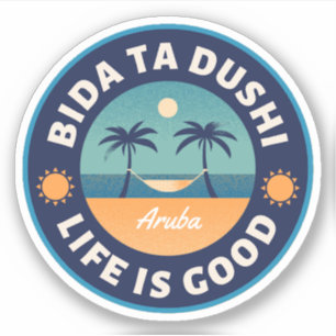 Bida Ta Dushi Aruba Lycklig Island Sticker Klistermärken