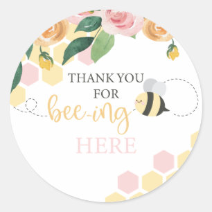 Bidag Bumblebee Birthday Tack Runt Klistermärke