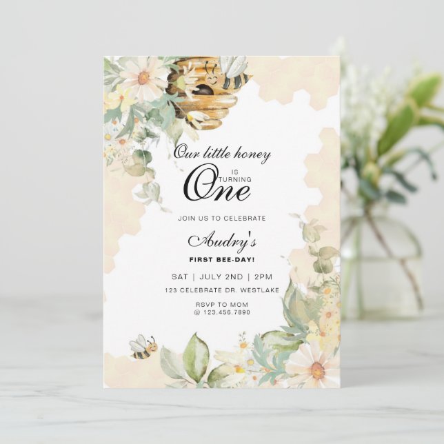 Bidagen, första födelsedagsbitemat, första bisdage inbjudningar (Stående Fram)