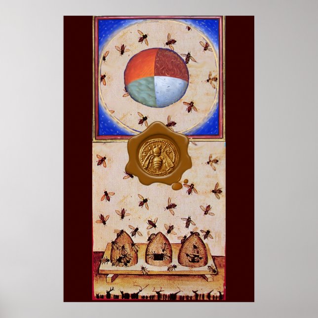 BIDANS AV HONUNGSBIN  MED 4 ELEMENT, Vaxsigill Poster (Framsidan)
