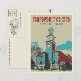 Biddeford Maine USA, stadshuset Vykort
