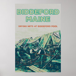 Biddeford Maine USA, vintagens fiskevatten Poster