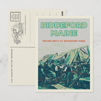 Biddeford Maine USA, vintagens fiskevatten Vykort