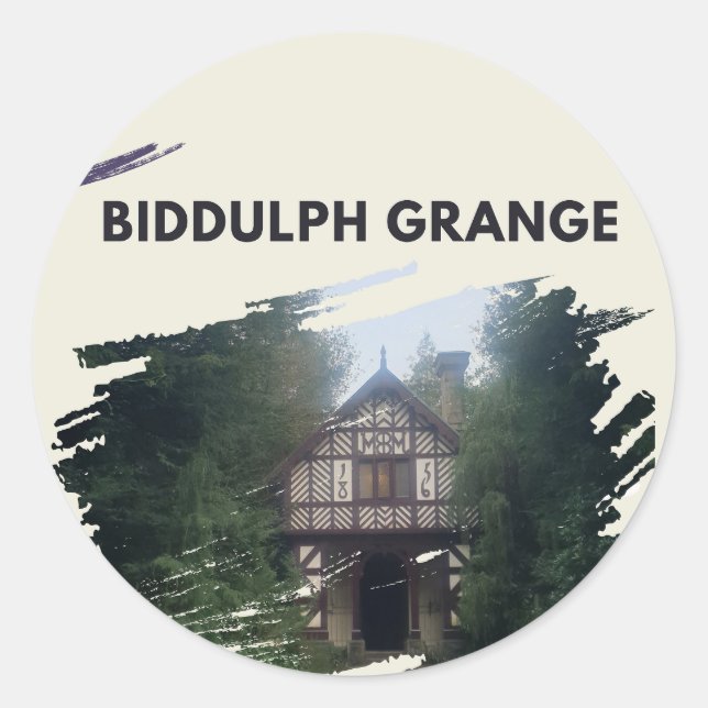 Biddulph Grange Runt Klistermärke (Framsida)