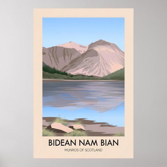 Bidean Nam Bian Munros i Skottland Resaffiche Poster (Framsidan)