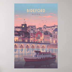 Bideford Devon Kust Resa Affisch