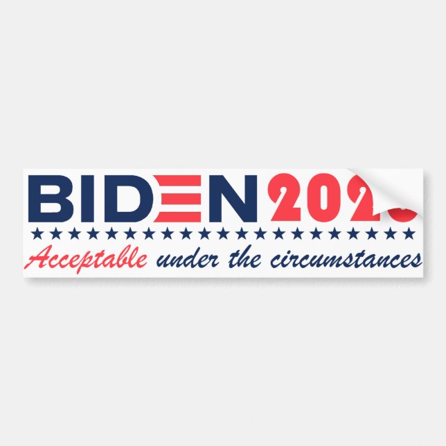 Biden20-Godtagbart under omständigheterna Fäster Bildekal (Framsidan)