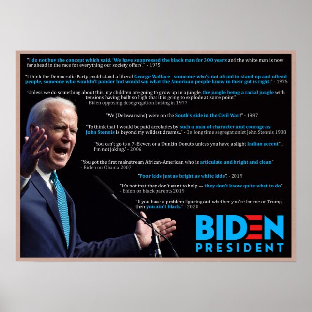 Biden 2020-citattecken på Tävling Poster (Framsidan)