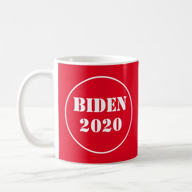 Biden 2020 Ljust Röd & Vit Kaffemugg (Vänster)