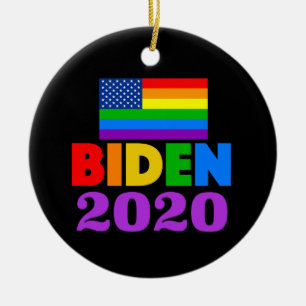 Biden 2020 Rainbow Gay pride Julgransprydnad Keramik