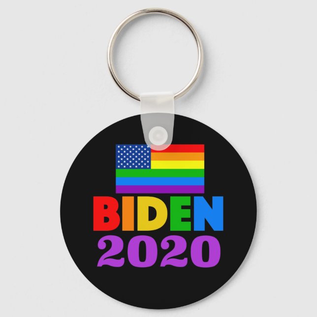 Biden 2020 Regnbåge Gay pride Nyckelring (Framsida)