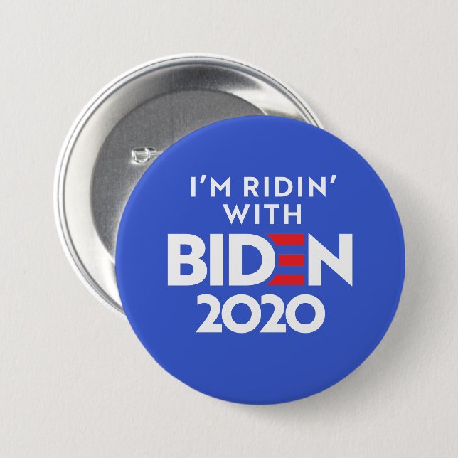 BIDEN 2020 - Ridin with Biden Knapp (Framsida & baksida)