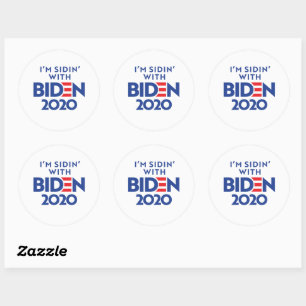 BIDEN 2020 - Sidin' med Biden Runt Klistermärke