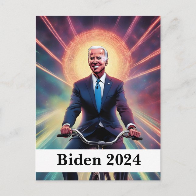 Biden 2024 Bike Rider Vykort (Framsida)