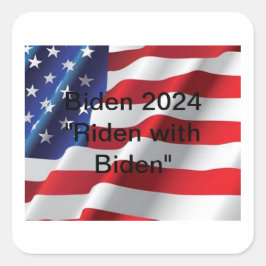 Biden 2024 "Riden with Biden" Stickers Fyrkantigt Klistermärke