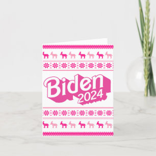 Biden 2024 Rosa Julsötare Kort