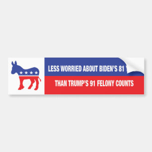 BIDEN 2024 Trump 91 Felony Counts Bildekal