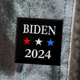 Biden 2024 USA:s president Tre patriotiska stjärno Knapp