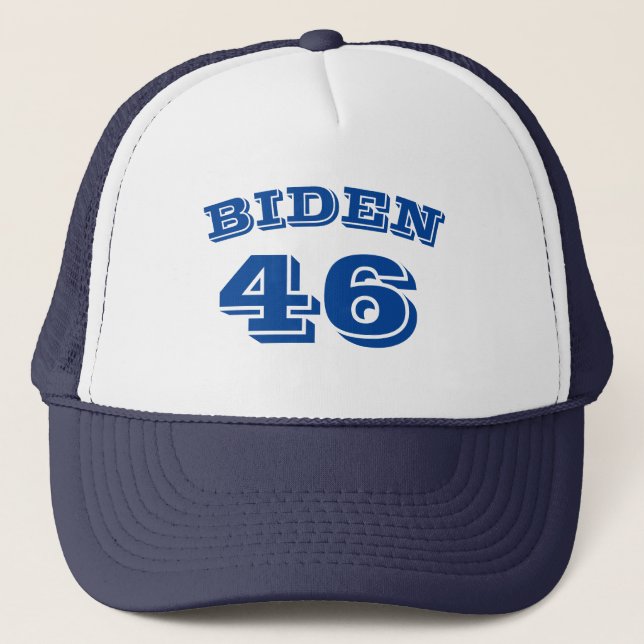 Biden 46 vita böjda blå brev keps (Framsida)