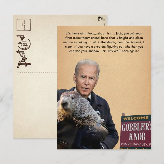 Biden Anpassade Groundhog Day-vykort  Vykort (Fram/baksida)